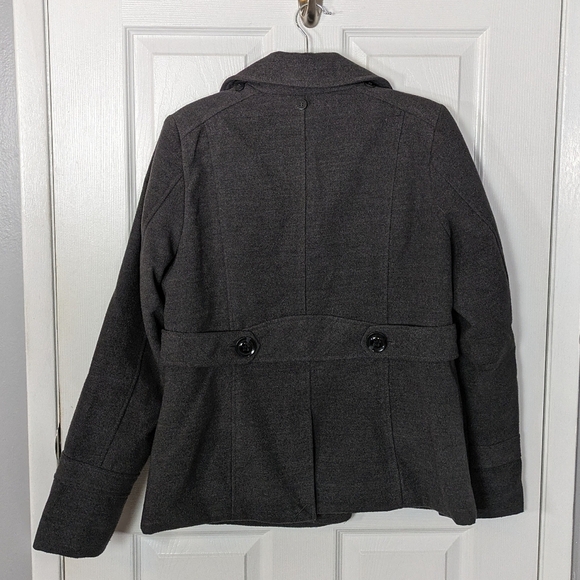 Preppy American Rag Double Breasted Grey Pea Coat Women's Size Large *FLAW* - Picture 5 of 10